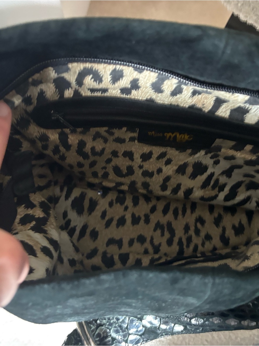 Miss Mak Vintage Black Genuine Leather Hobo Bag Montreal Y2K - Picture 6 of 7